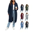 thumbnail image 1 of Plus Size Women Jacket Zip Up Fashion Casual Hooded Long Coat Jacket Tops for 2026 Fall Winter Daily Outdoor Travel Wear, 1 of 9