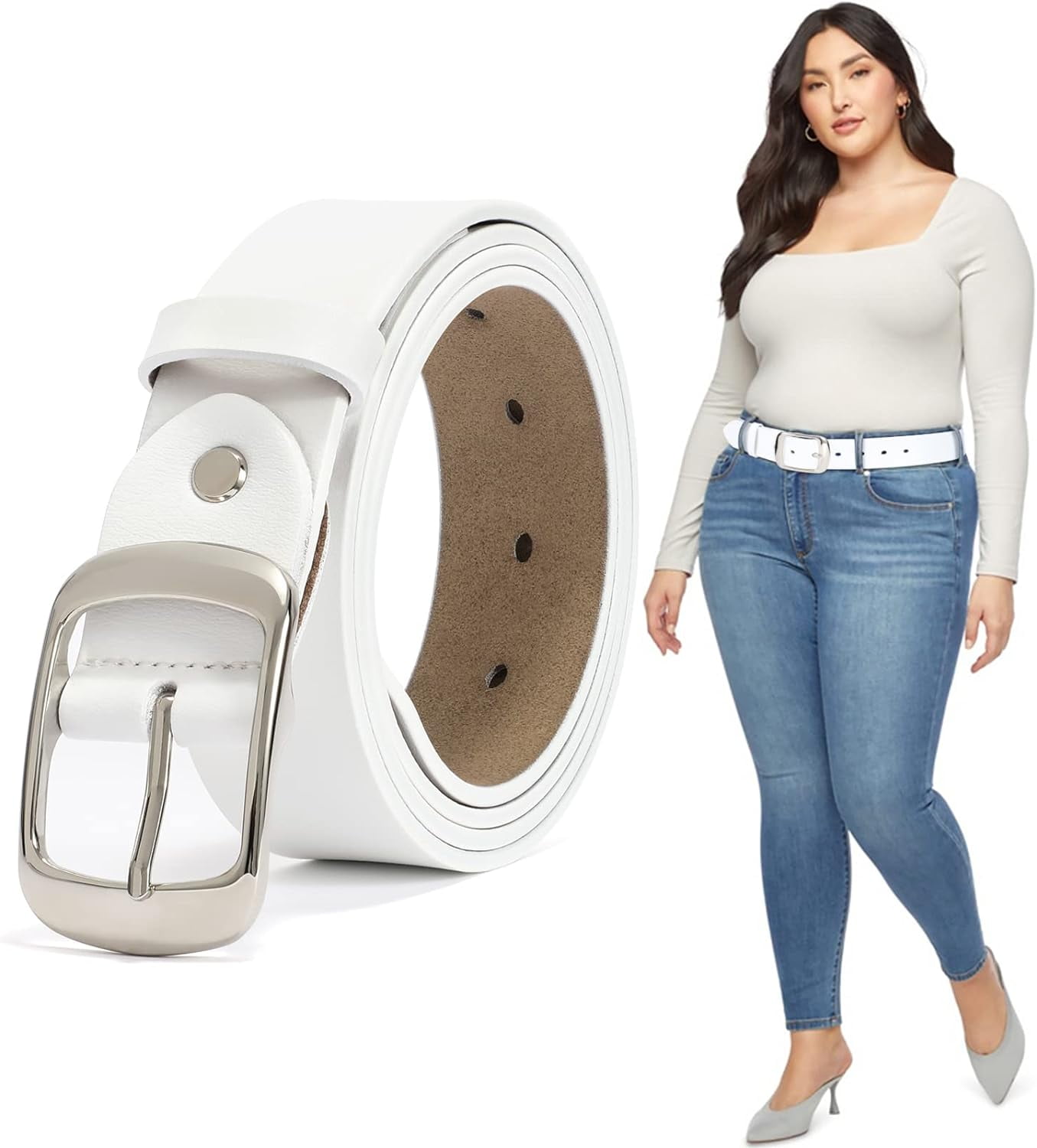 7786 Plus Size Women\'s Leather Belt For Jeans Pants, Fashion Ladies Waist 3 Pack Plus Size Women main image 2