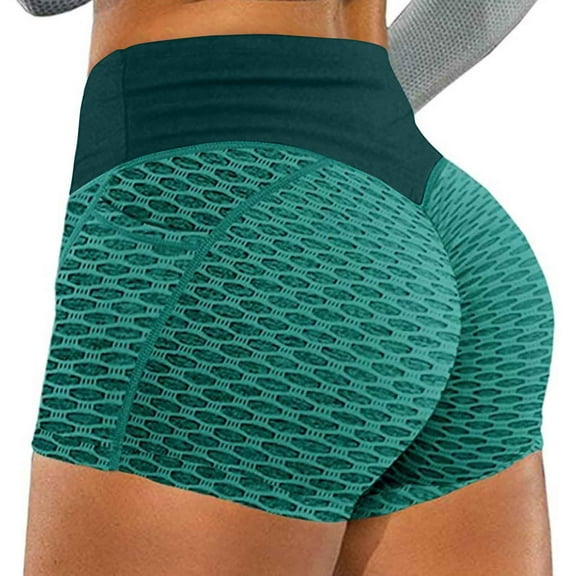 Plus Size Women Leggings Tummy Control Elastic Waist Seamless Women Casual Stretch Fitness Workout Running Short Leggings Green M
