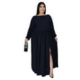 thumbnail image 1 of Plus Size Women Long Sleeve Tops and Split Skirts 2 Piece Obsidian Dress Outfits, 1 of 11