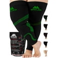 thumbnail image 1 of Plus Size Women&Mens Footless Compression Stockings 20-30mmHg - Black/Green, 4XL, 1 of 10