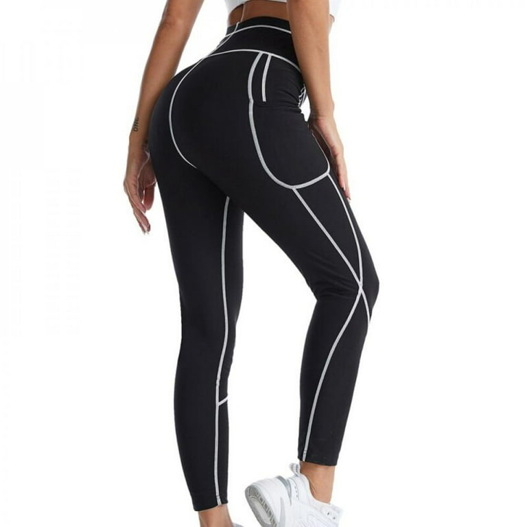 High Waisted Black Leggings With Side Pockets plus Size 