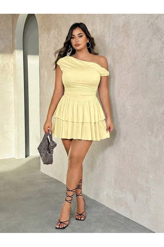 Plus Size Women Off-Shoulder Short Dress, Spring Summer Festival Rave Outfit, Birthday Dress, Easter Dress
