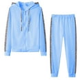 thumbnail image 1 of Plus Size Women Pullover Hoodie Tracksuit Two Piece Sets Pockets Sweatpants Sport Jogger Sweatsuit Solid Color Sportswear, 1 of 3