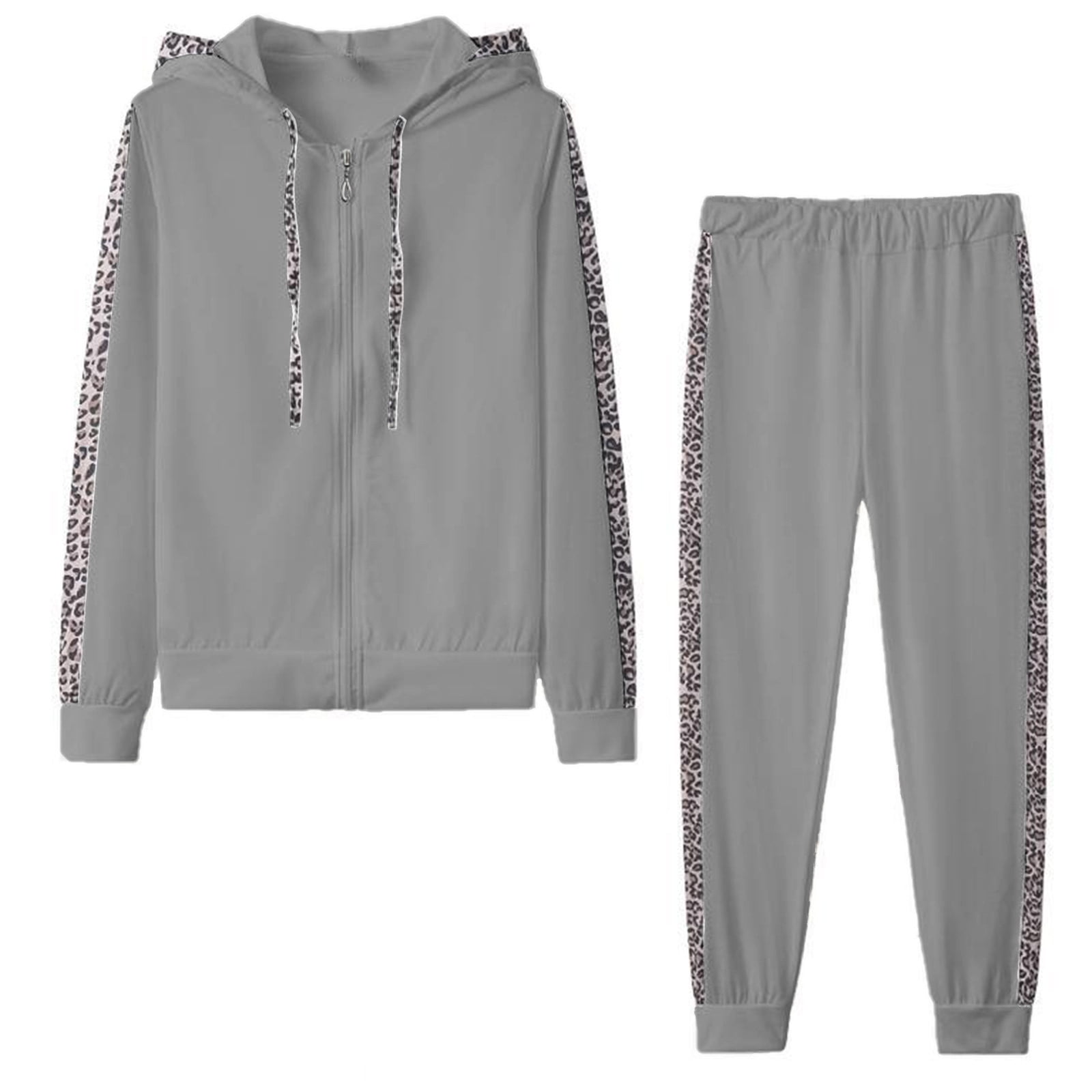 Plus Size Women Pullover Hoodie Tracksuit Two Piece Sets Pockets ...