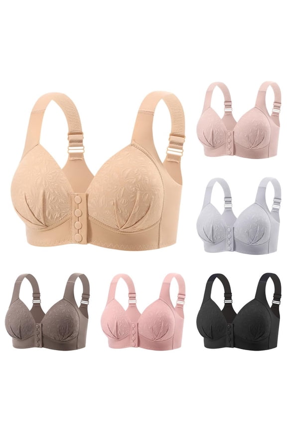 Plus Size Women'S Front Hook Wirefree Bra with Lift, Lightweight and Breathable for Everyday Comfort 46