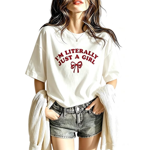 Plus Size - Women'S Plus Size Pure Loose Round Neck Short Sleeve T-Shirt, Mother'S Day Apparel.-9fwjh