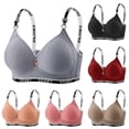 thumbnail image 1 of Plus Size Women'S Wirefree Bra with Front Closure, Breathable Embroidery Design for Everyday Comfort 42, 1 of 8