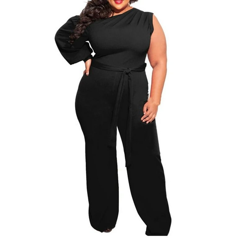 Plus size black romper pants outlet