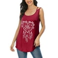 thumbnail image 1 of Plus Size Women Summer Feather Print Vest Tank Tops Ladies Casual Loose Oversized Sleeveless T Shirt Blouse S-XXXXXL, 1 of 4