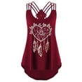 thumbnail image 1 of Plus Size Women Summer High Low Sleeveless Vest Tank T Shirt Blouse Floral Print Lace Up Bandage Casual Tops S-5XL, 1 of 2
