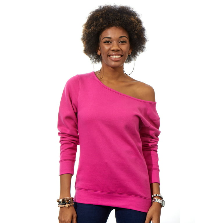 Plus Size Women Sweatshirts Baggy Slouchy Women Oversized Sweater S M L XL  2XL Off the Shoulder Pink Tops