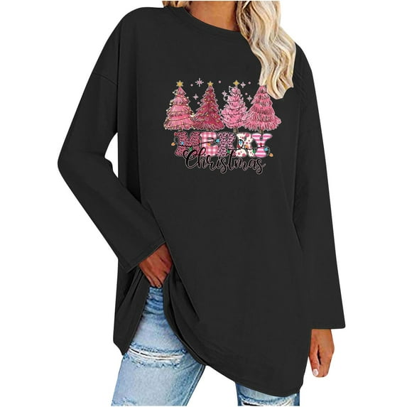 Plus Size Women T-Shirt Christmas Candy Snowman Gift Funny Casual Long Sleeve Graphic Cute Tee Tops