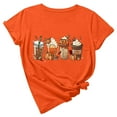 thumbnail image 1 of Plus Size Women T Shirts Thanksgiving Print T-shirt Top Round Neck Short Sleeve T-shirt Top Coffee Print Tops winter, 1 of 5