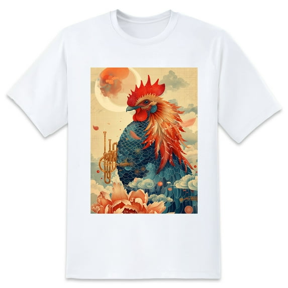 Plus Size Women Tops T Shirt CockGraphic Tees Summer Tops Classic Round Neck Floral Oversize Short Sleeves, Crew Neck Shirts For Women
