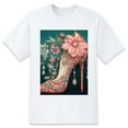 thumbnail image 1 of Plus Size Women Tops T Shirt Crystal ShoesGraphic Tees Summer Tops Classic Round Neck Floral Oversize Short Sleeves, Crew Neck Shirts For Women, 1 of 5