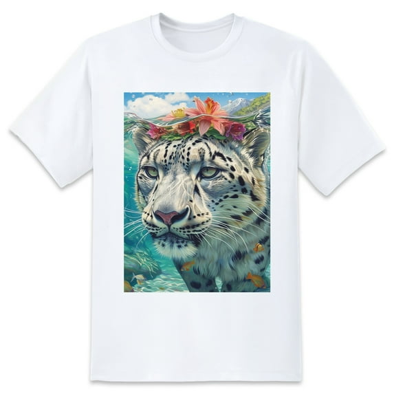 Plus Size Women Tops T Shirt LeopardGraphic Tees Summer Tops Classic Round Neck Floral Oversize Short Sleeves, Crew Neck Shirts For Women