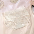 thumbnail image 1 of Plus Size Women Underwear, Mid Waist Japanese Seamless Girl Sexy Lace Breathable And Comfortable Silk Crotch Underwear for Women White L, 1 of 6
