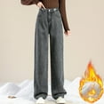 thumbnail image 1 of Plus Size Women Wide Leg Jeans High Waist Baggy Jeans for Women Ndbuld Women'S High Waist All Straight Leg Wide Leg Pants Jeans Evergreen Dark Gray XL, 1 of 4