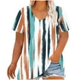 thumbnail image 1 of Plus Size Women's 4X Short Sleeve Tops Casual Loose Fit Blouses Shirts for Summer, 1 of 5