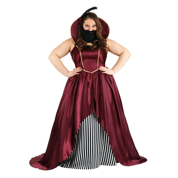 Plus Size Women's Bearded Lady Circus Costume