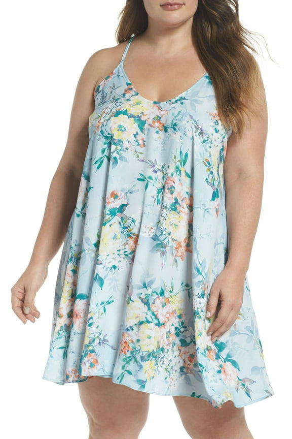 Plus Size Women's Becca Etc Femme Flora Cover-Up Dress Size 2X Blue