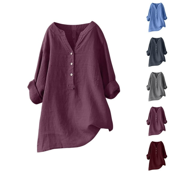 Plus Size Women’s Blouses – Elegant Tops with Ruffle Sleeve V Neck Office Blouse for Work or Evening Party Trendy Womens Casual Long Button Up Collar Shirts For Loose Fit