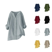 Plus Size Women’s Blouses – Elegant Tops with Ruffle Sleeve V Neck Office Blouse for Work or Evening Party Womens Loose Buttons Down Blouse Tops Solid Casual Long Sleeve Shirt Blouse