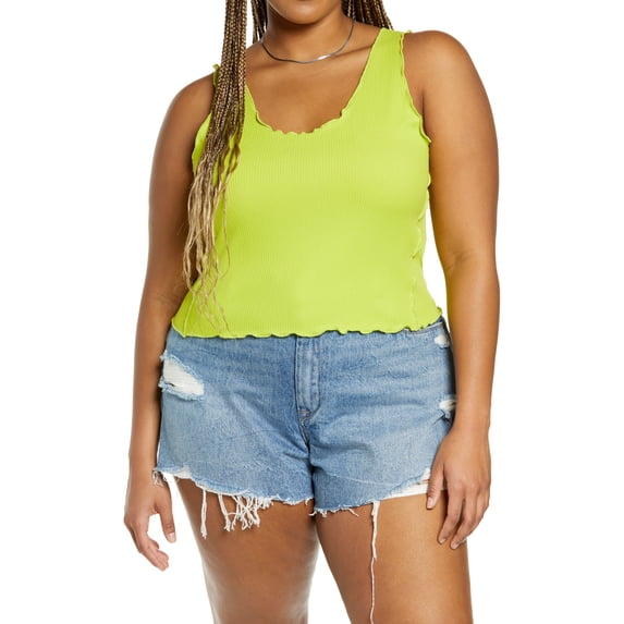 Plus Size Women's Bp. Lettuce Edge Tank, Size 3X - Green