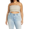 thumbnail image 1 of Plus Size Women's Bp. Stripe Rib Tube Top, Size 3X - Ivory, 1 of 1