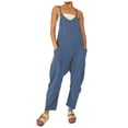 thumbnail image 1 of Plus Size Women's Casual Jumpsuit with Pockets Sleeveless Baggy Overall for Comfortable Everyday Wear Stylish Playsuit Pants, 1 of 7