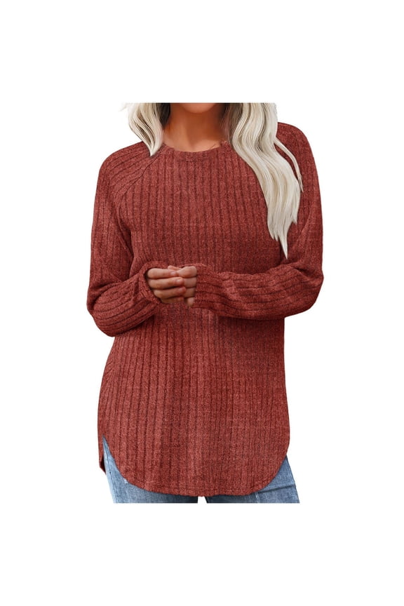 Plus Size Women's Casual Loose Crew Neck Top High Low Arc Hem Flowy Blouse Comfortable Tunic Shirt Stylish Everyday Wear