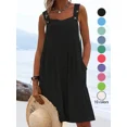 thumbnail image 1 of Plus Size Women's Casual Wide Leg Shorts Jumpsuit with Belt & Button Pockets – Loose Fit Summer Overalls, 1 of 9
