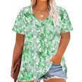 thumbnail image 1 of Plus Size Women's Clothing Short Sleeve Casual Blouse Top Under $10 in Size 4X Loose Fit, 1 of 4