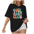 thumbnail image 1 of Plus Size Women's Club Letter Print T Shirt Cute Top Comfortable Stylish Casual Tee For Ladies Fashion Soft Fabric, 1 of 2