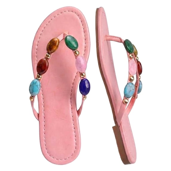 Plus Size Women's Comfortable Outdoor Toe Post Sandals for Summer Beach Travel Everyday Wear