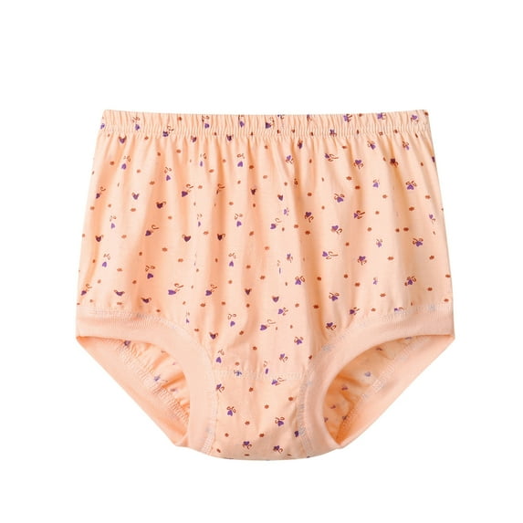 Plus Size Women's Cotton Panties, Floral Comfort Soft Underwear Full Coverage Panty,Comfy Cotton Granny Panties Full Cut for Old Lady
