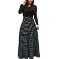 thumbnail image 1 of Plus Size Women's Dress Flower Print Round Neck Long Sleeve Elegant Dress, 1 of 6