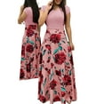 thumbnail image 1 of Plus Size Women's Dress Flower Print Round Neck Short Sleeve Elegant Dress, 1 of 6