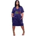 thumbnail image 1 of Plus Size Women's Dress Gradient Letter Print V-Neck Short Sleeve Pocket Elegant Dress, 1 of 5