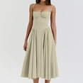 thumbnail image 1 of Plus Size Women's Dress Mid Length Elegant Dress Waist Belt Pocket Slim Dress Tummy Control Body Shaping Summer Vacation Beach Fashion Casual Everyday Wear S-XXXL, 1 of 9