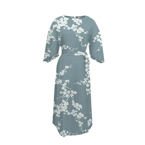 Plus Size Women's Elegant Floral Print Maxi Dress Long Flowy Gown for Parties