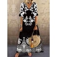 thumbnail image 1 of Plus Size Women's Elegant Floral V Neck Short Sleeve Maxi Dress - Soft, Comfortable, Flowy Design - Perfect for Summer, Beach and Outdoor Occasions, 1 of 5