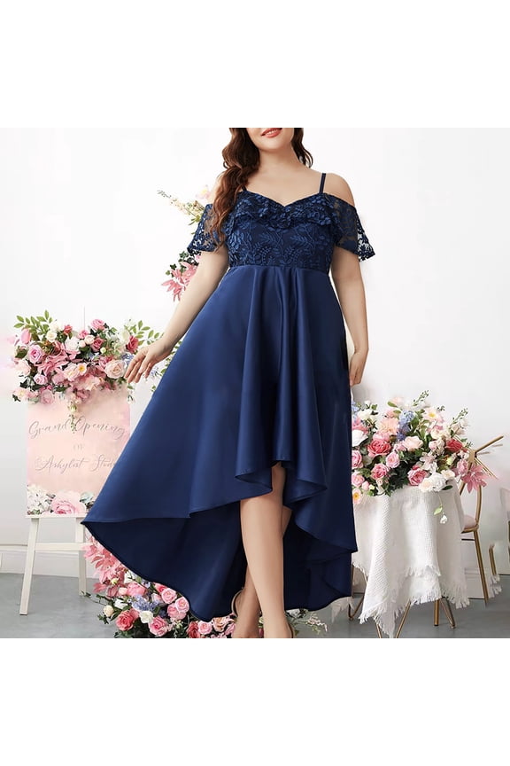 Plus Size Women's Elegant Wedding Guest Dress with Drop Waist Long Chiffon Evening Gown Solid Colors for Formal Occasions