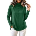 thumbnail image 1 of Plus Size Women's Fall Winter Warm Base Layer Tops High Neck Long Sleeve Tunic Tops Casual thermal Undershirts for Womens Daily Wear Green, 1 of 5