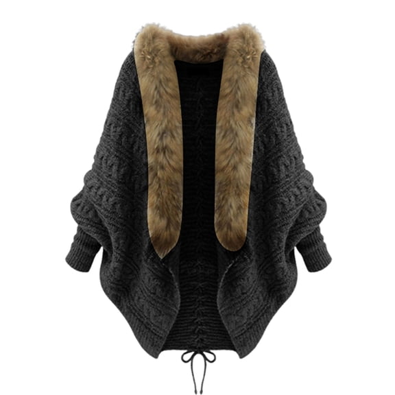 Plus Size Women's Fashion Knit Cardigan Top Loose Fit Long Sleeve Sweater For Spring Autumn Winter Seasonal Festival Wear