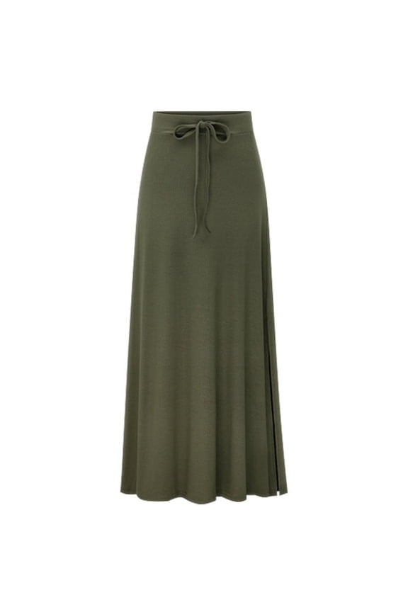 Plus Size Women's Fashionable Knitted Midi-Skirt High Waist Elastic A-Line Skirt L-6XL