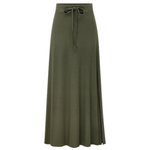 Plus Size Women's Fashionable Knitted Midi-Skirt High Waist Elastic A-Line Skirt L-6XL