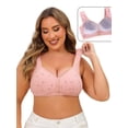thumbnail image 1 of Front Closure Wireless Bra for Older Women - Plus Size Cotton Comfort Bra with Wide Straps U-Back Support for Posture & Pain Relief, 1 of 7