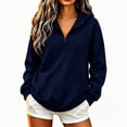thumbnail image 1 of Plus Size Women's Half Zip Hoodie Long Sleeve Pullover Casual Oversized Sweatshirt with Pocket for Fall Winter, 1 of 5